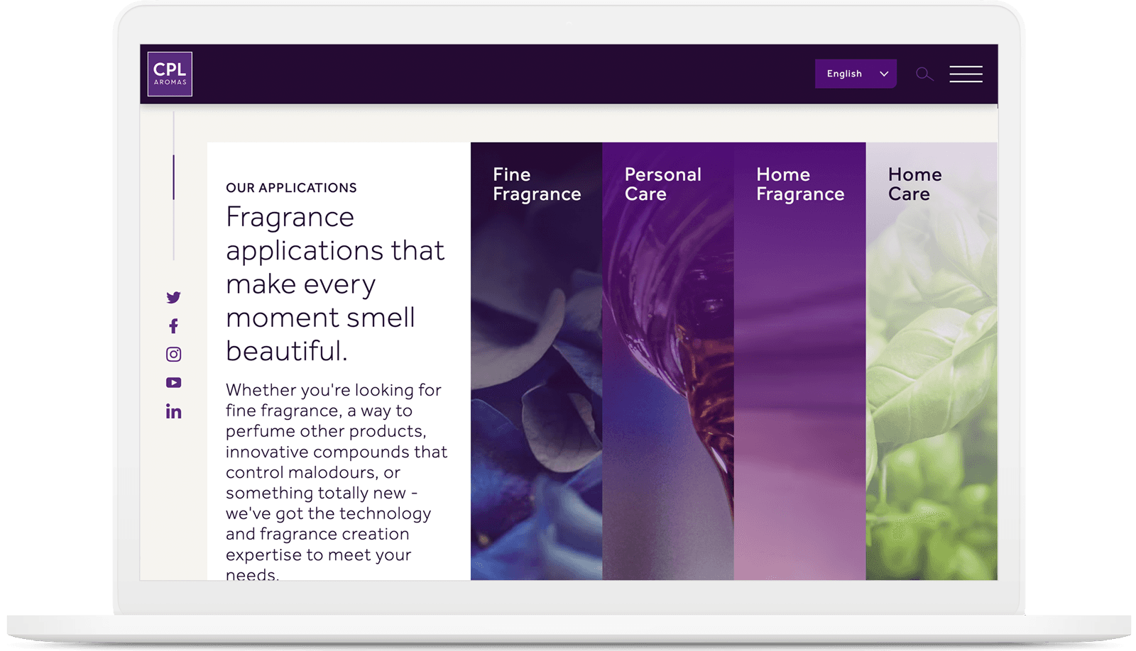 CPL Aromas — desktop homepage