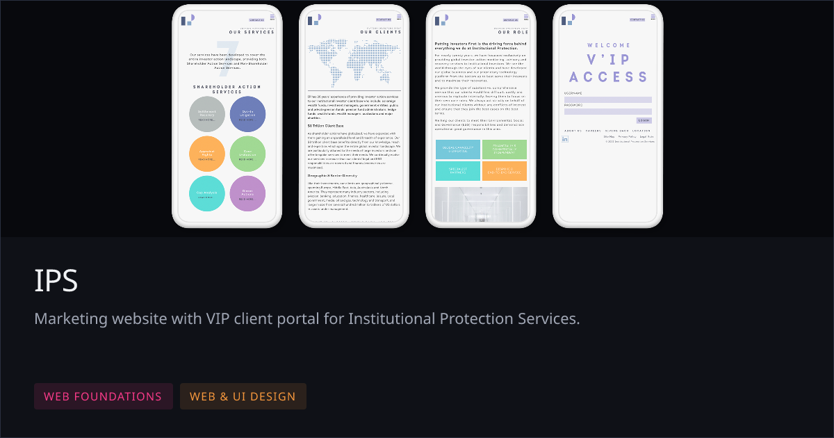 IPS — Web Foundations Case Study | Pendulum
